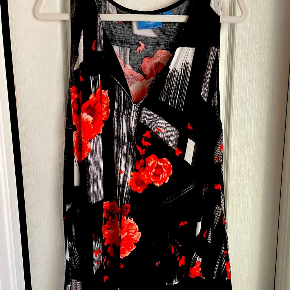 Black Floral Sleeveless Tunic